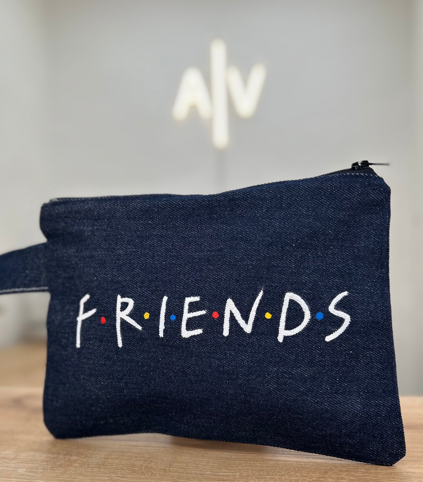 Jean Handmade clutch - Friends
