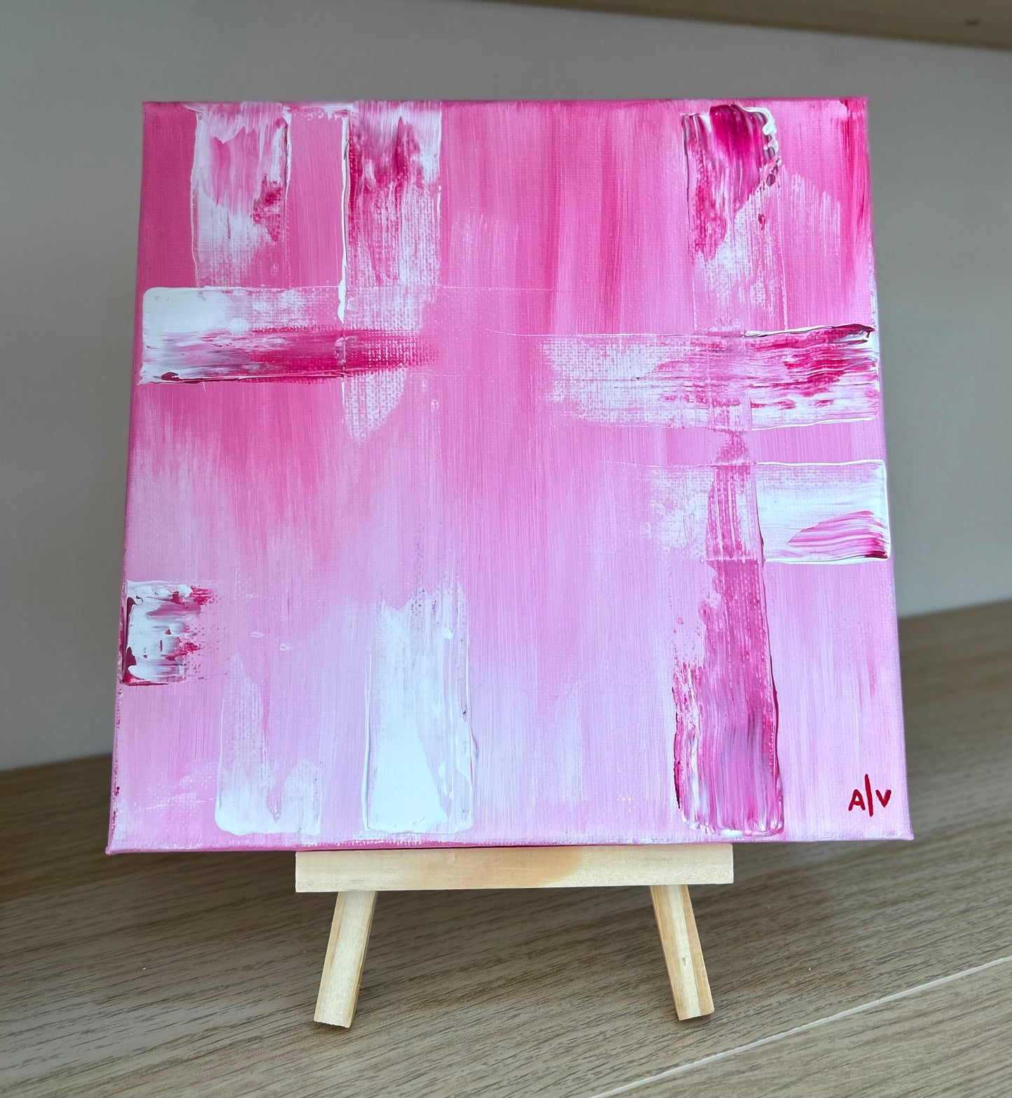 Pink acrylic abstract - “Softness”