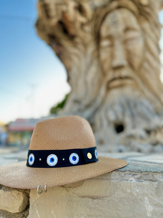 Brown Panama hat - eyes