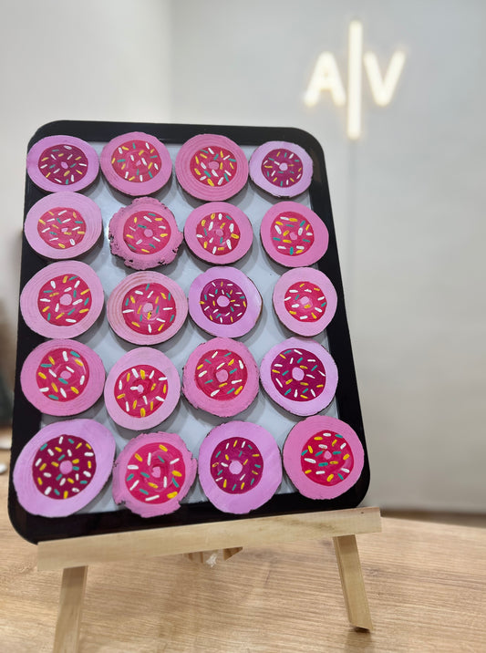 Wooden magnets - donut