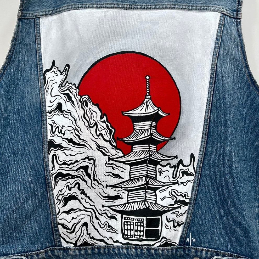 Handpainted vest - “Japan”
