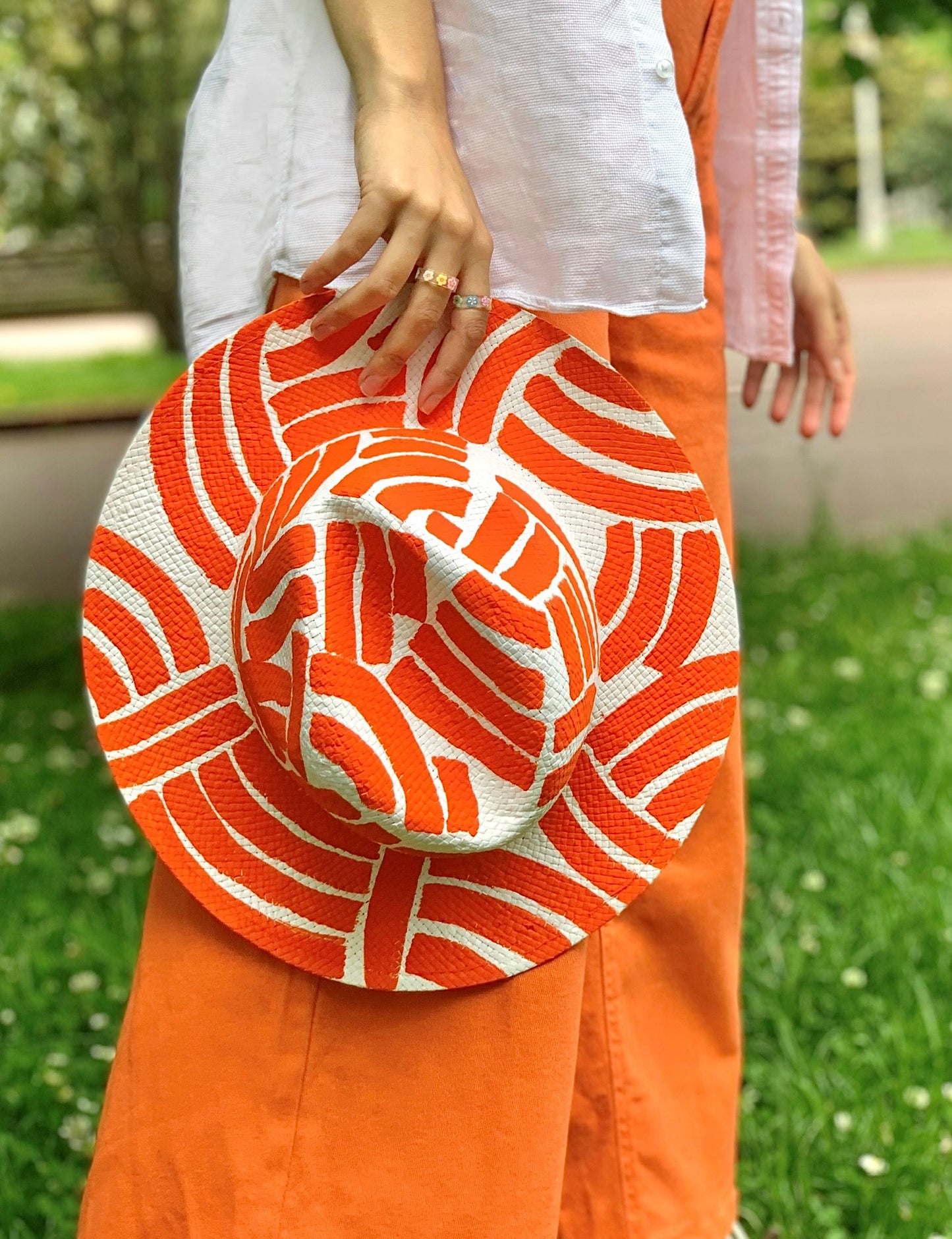 Orange Panama hat - Spain