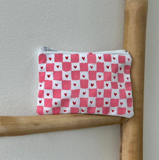 Handmade pouch - hearts