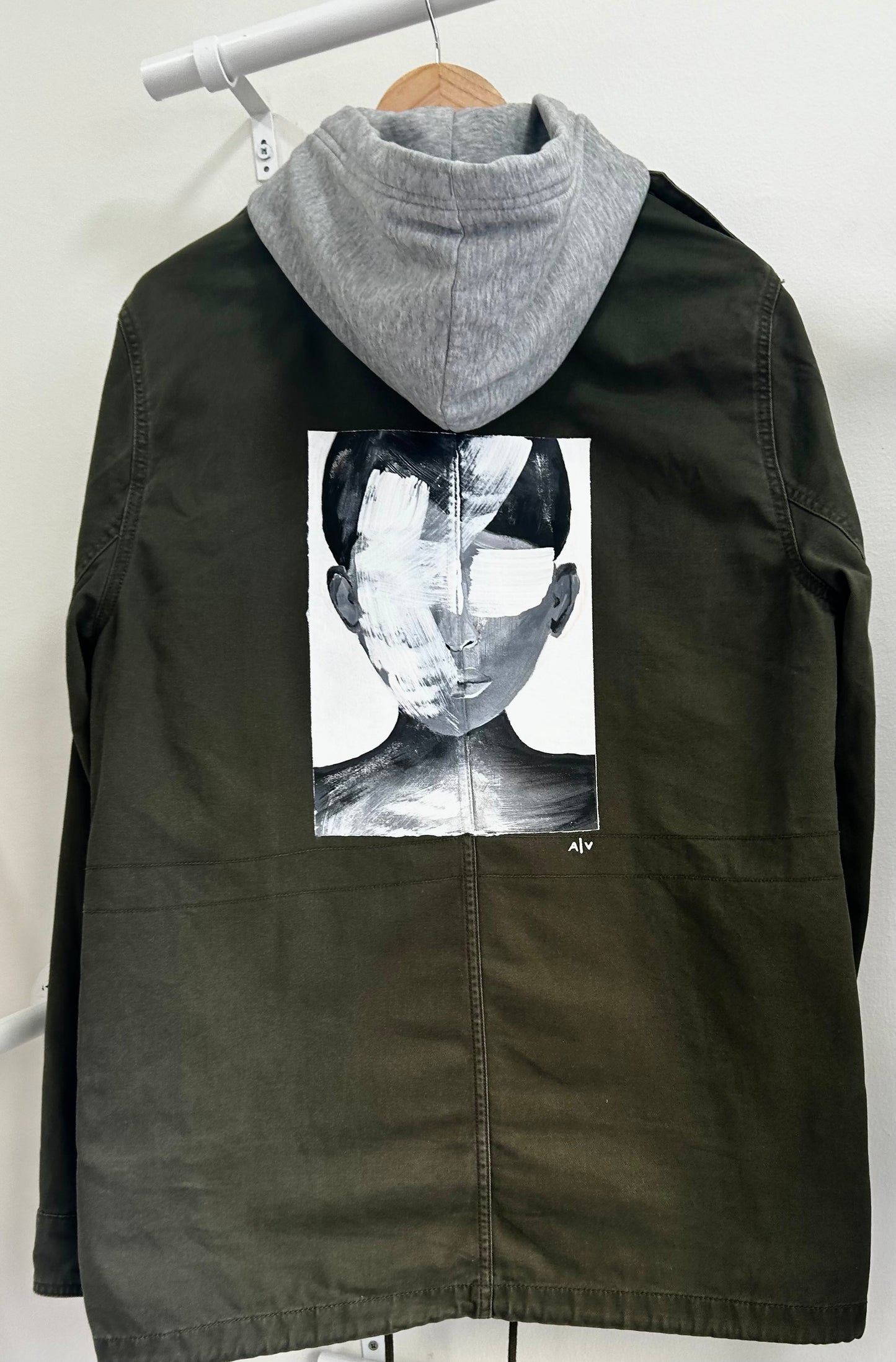 Handpainted unisex jacket - face
