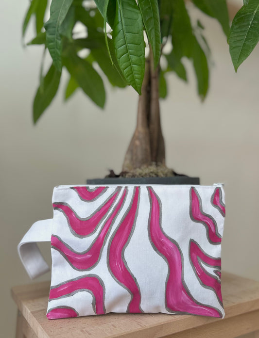 Handmade clutch - pink river