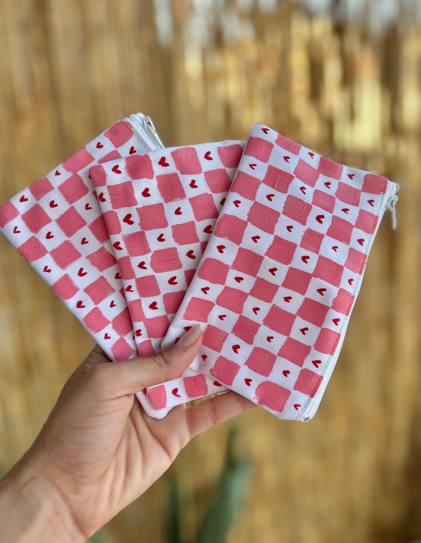 Handmade pouch - hearts