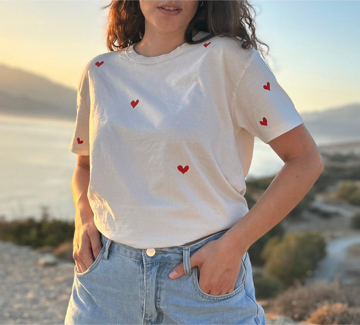 OFF WHITE T-SHIRT - HEARTS