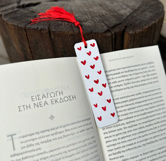 Wooden bookmark - hearts
