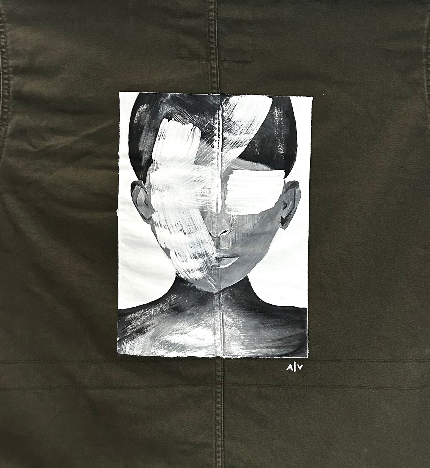 Handpainted unisex jacket - face
