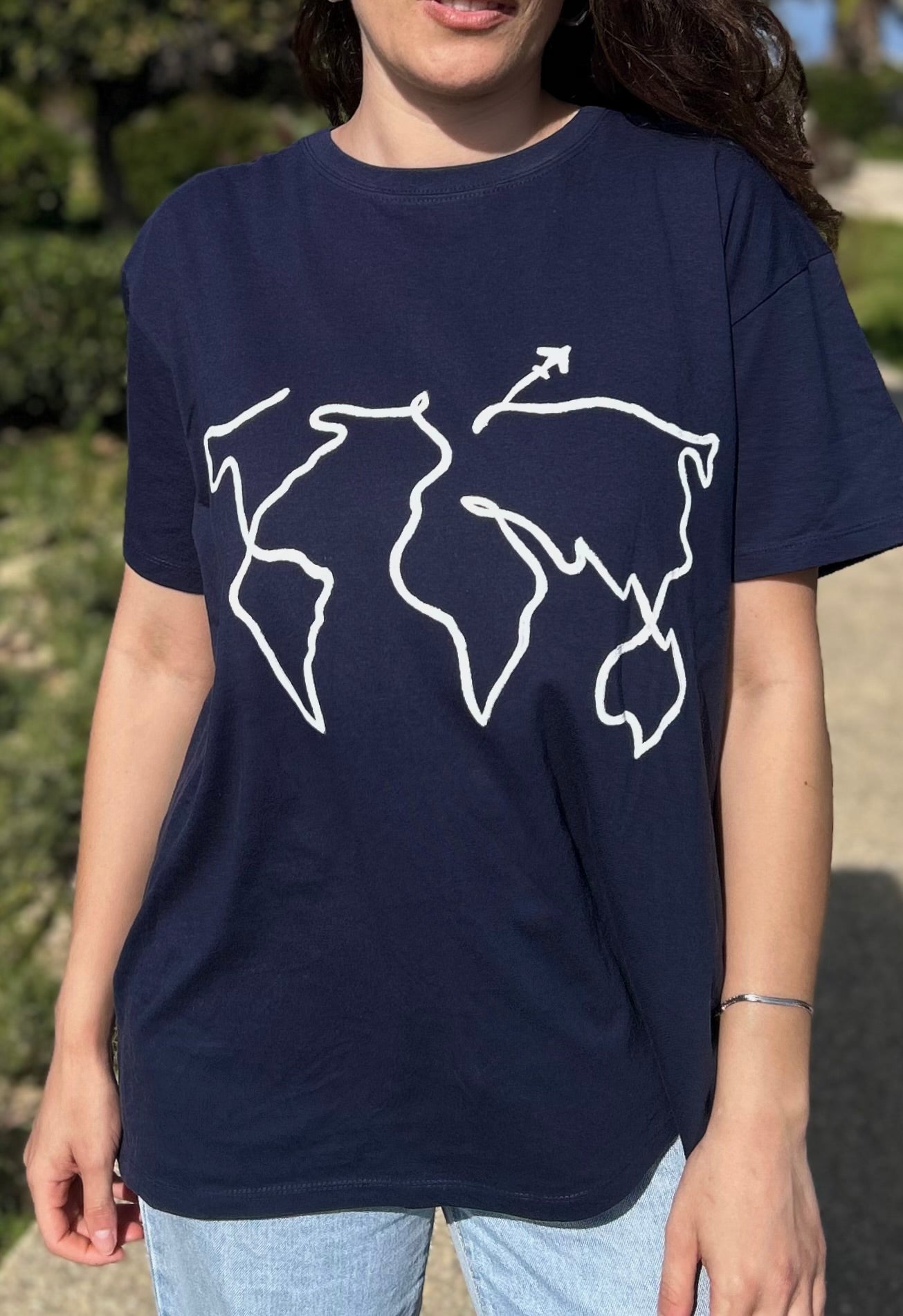 BLUE UNISEX T-SHIRT - WORLD MAP