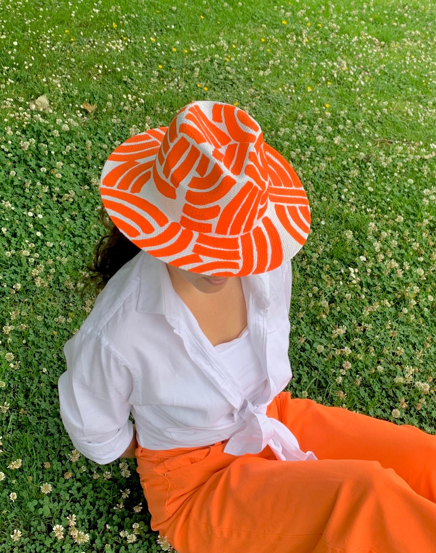 Orange Panama hat - Spain