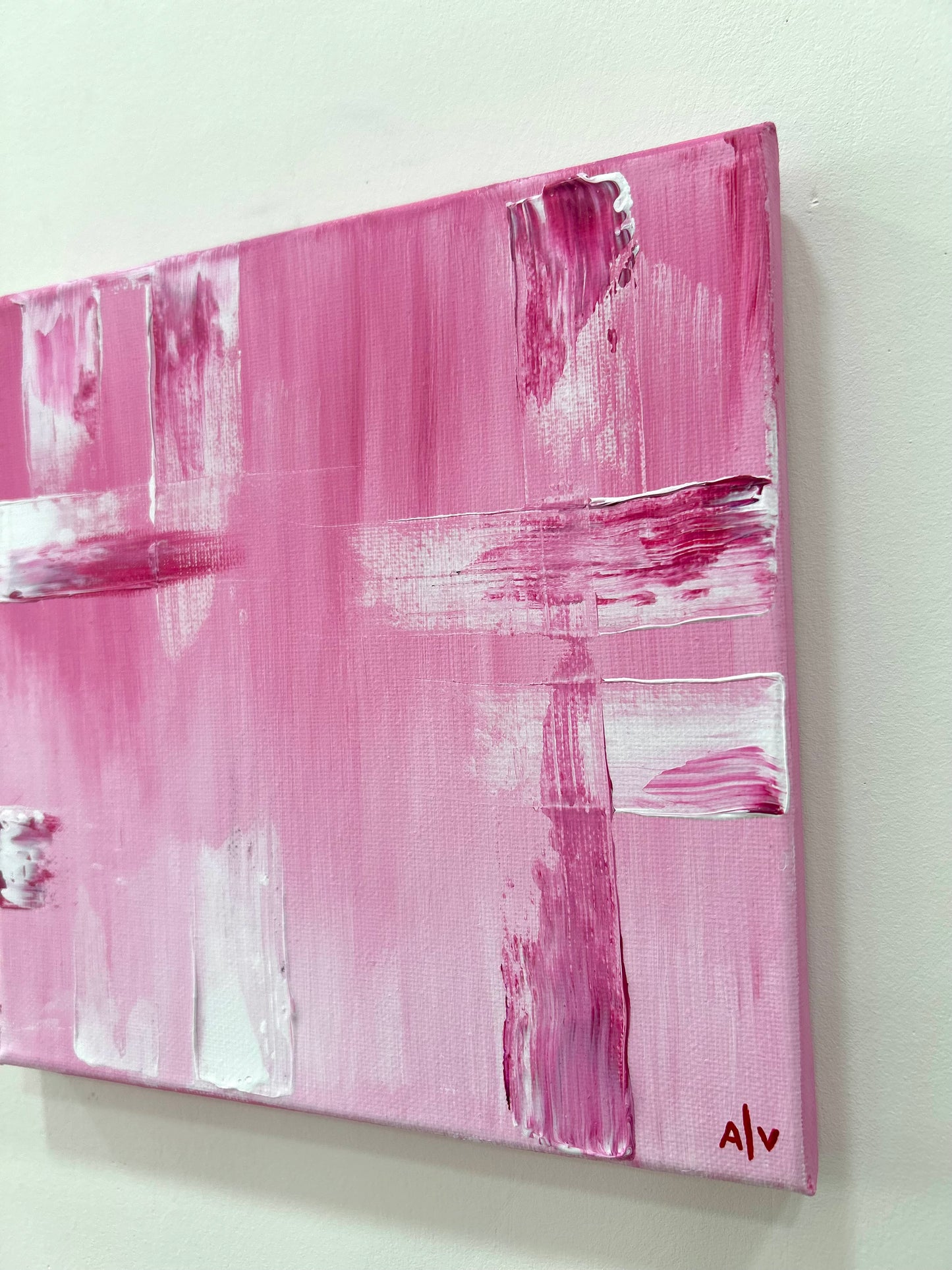 Pink acrylic abstract - “Softness”