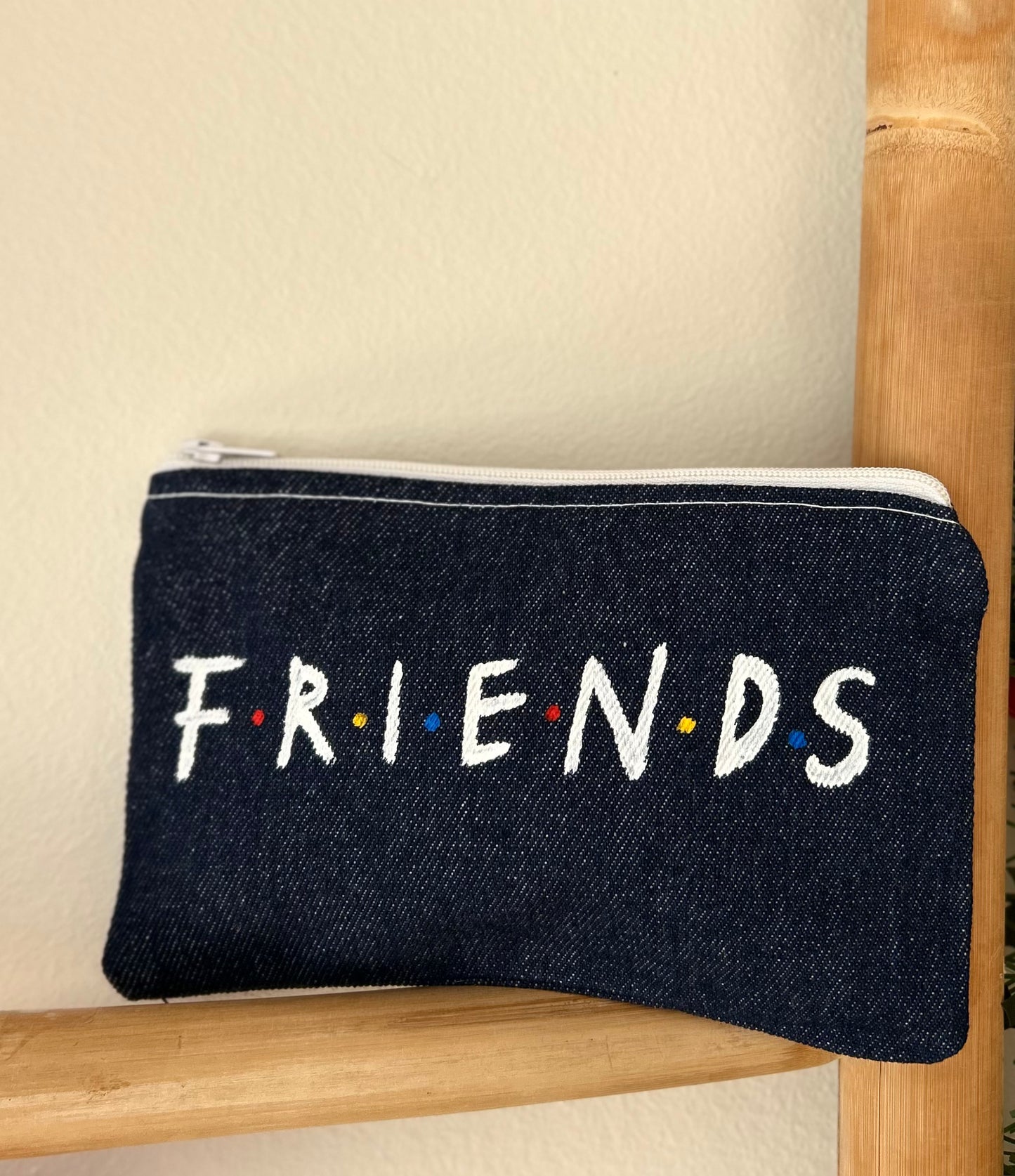 Jean handmade pouch - “Friends”