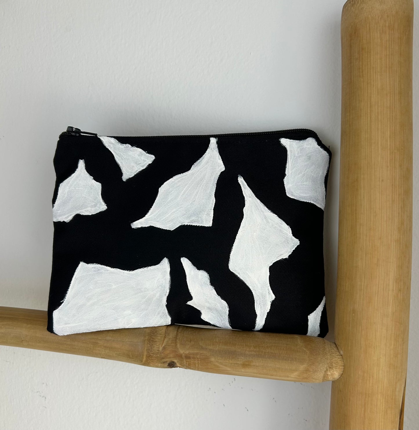 Black handmade pouch - “cow”