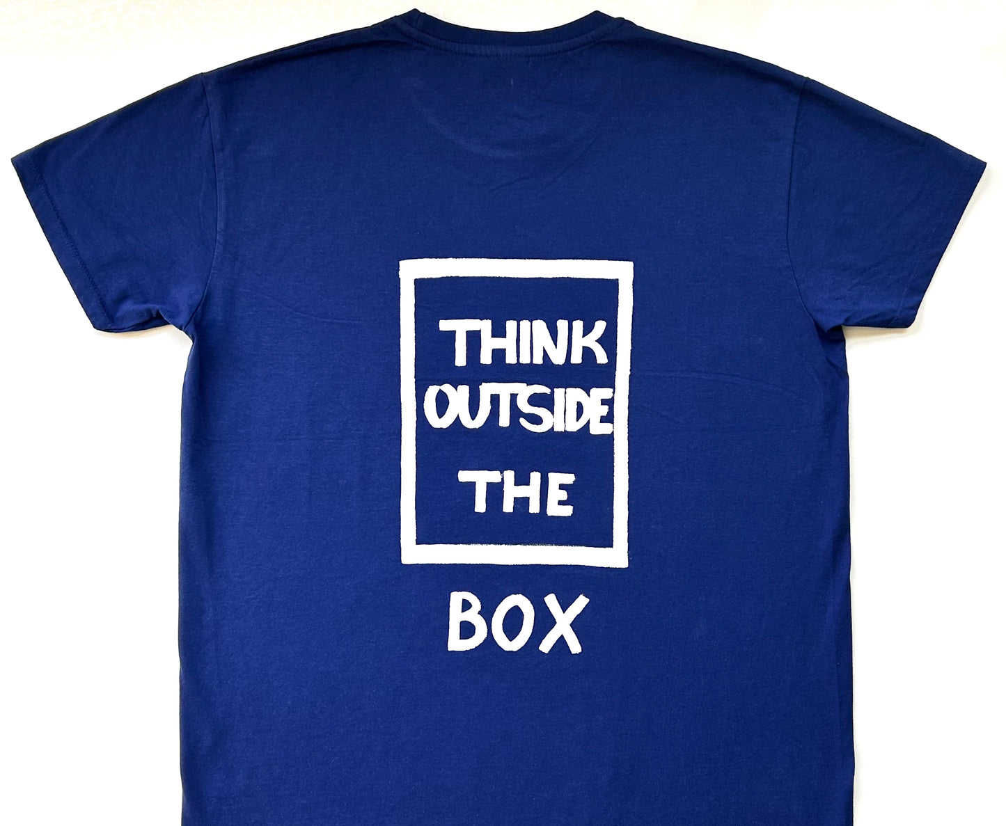 BLUE UNISEX T-SHIRT - THINK OUTSIDE THE BOX