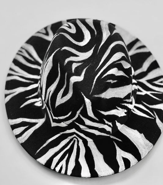 Zebra fedora hat