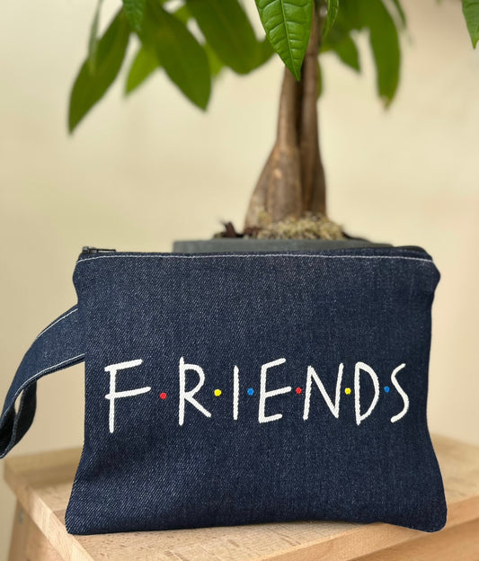 Jean Handmade clutch - Friends