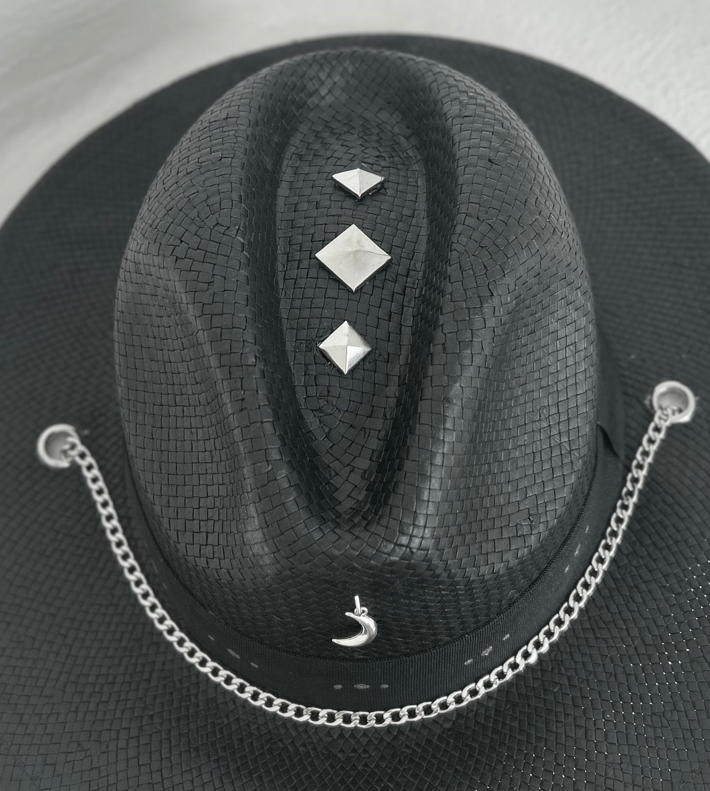 Black handmade panama hat - “Dallas black”