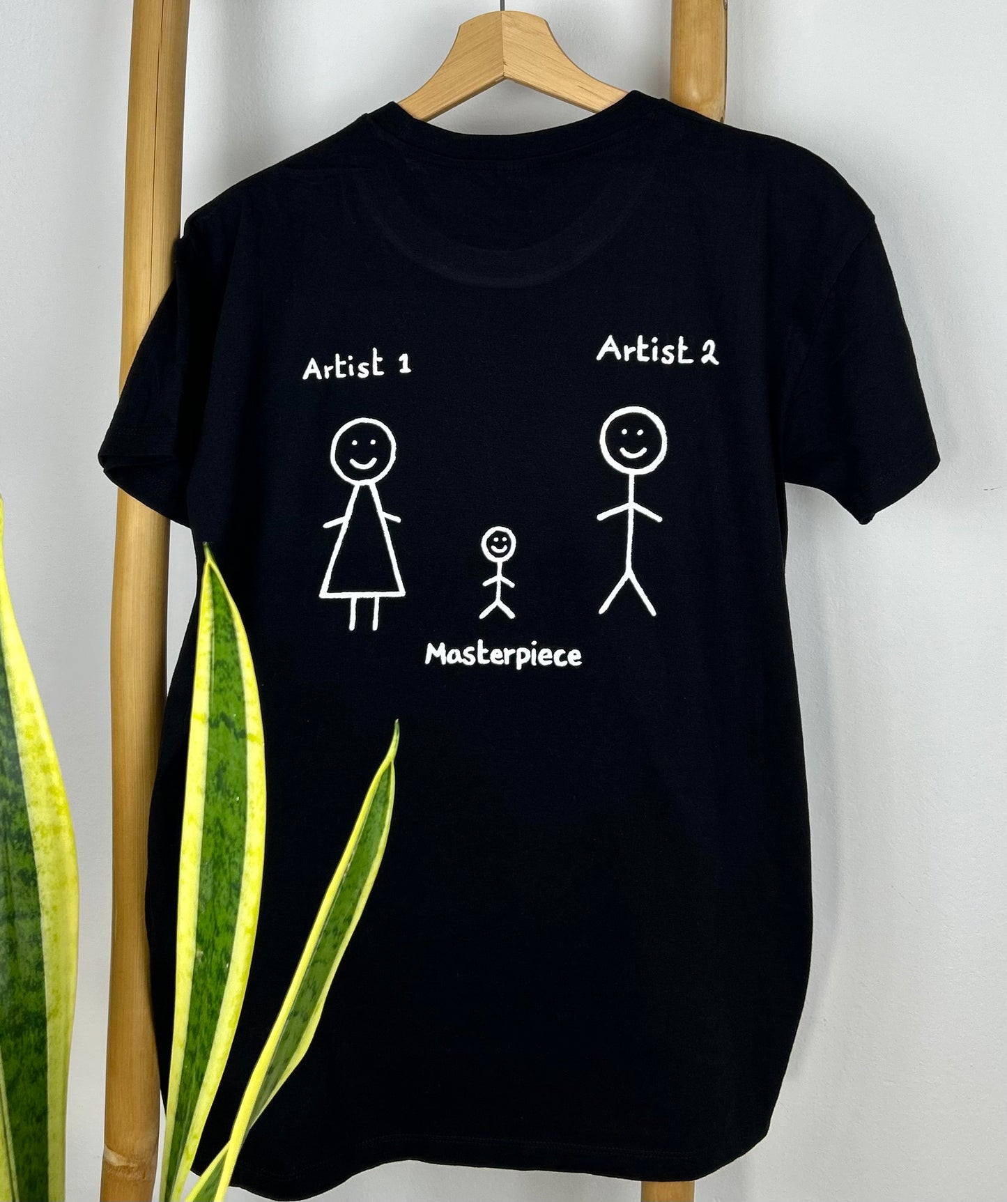 Black unisex handpainted T-shirt - “Family”