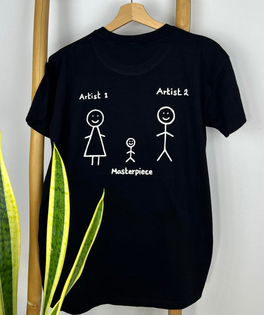 Black unisex handpainted T-shirt - “Family”