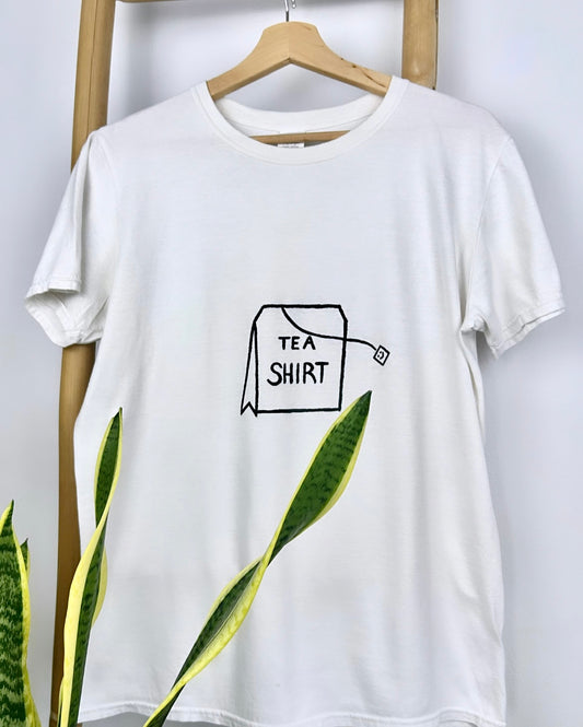 Off white handpainted T-shirt - “Tea Shirt”