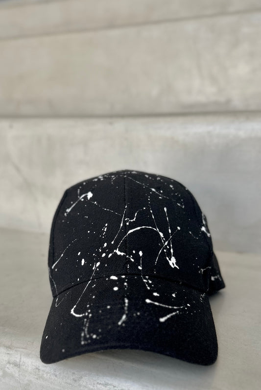 Black handpainted jockey hat - “Abstract”