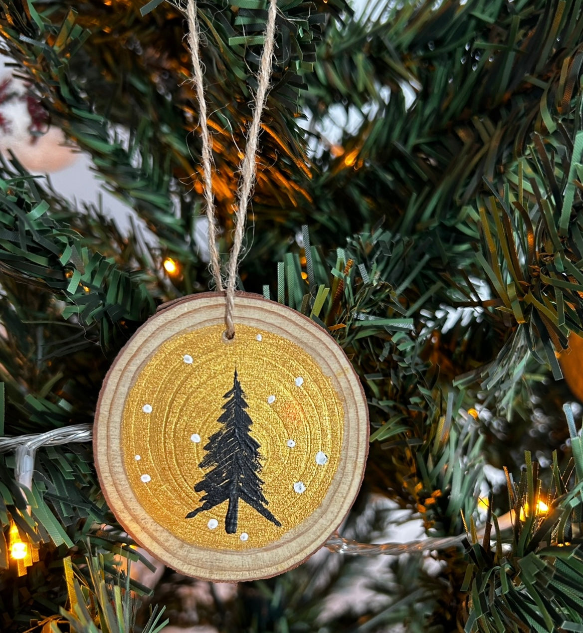 Handpainted wooden tree - ornaments!