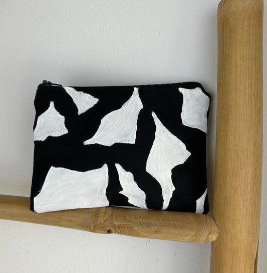 Black handmade pouch - “cow”